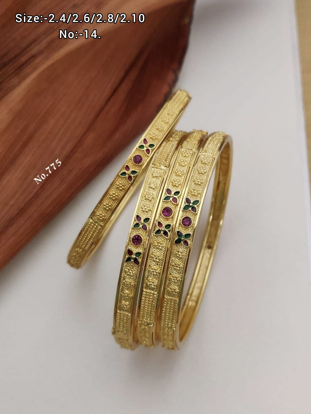 Designer Micro Gold Plating 4 Pice Bangles Suppliers in Mumbai
